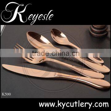 gold plated flatware dinnerware set,fork spoon set,gold cutlery bulk