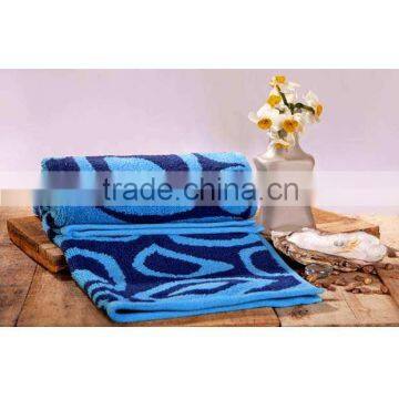 100 percent cotton Abstract Jacquard Blue hand towel