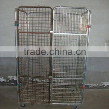 Warehouse Folding Steel Trolley For Storage