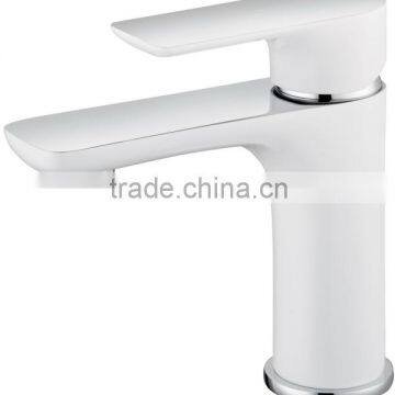 Single Level White Color Basin Faucet