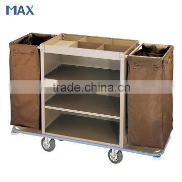 coffee powder coated 3 tier housekeeping clean linen trolley