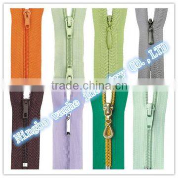 Nylon zippers for garment production