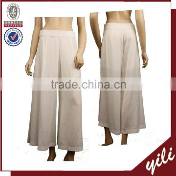 2016 Fashion loose hem side zipper women white harem pants