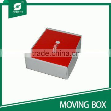 WHITE CARDBOARD FOLDING MOVING PAPER BOX photo-4