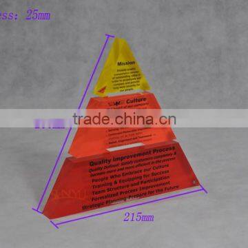 3 Colour Words Print Acrylic Pyramid Triangular Paperweight With Competitive Price photo-4