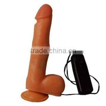 2014 sex product adult sexy Female masturbation G-Spot silicone dildo with vibrator