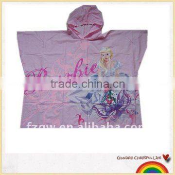 Sweet princess waterproof kids poncho