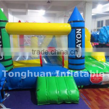 2016 newest inflatable crayon air castle house , air jumping castle