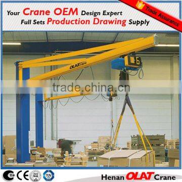 0.5-20 ton Fixed on ground Column Mounted Jib Crane price with hoist