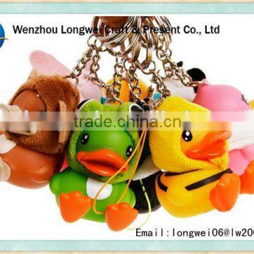 led rubber duck keychain/3d pvc keychain/rubber keychain making