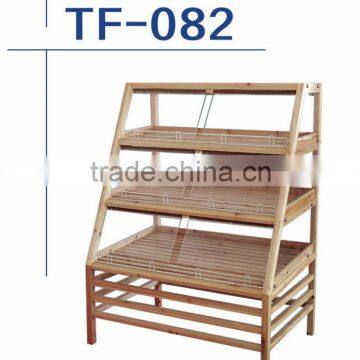 hot supermarket wood shelf in china wooden display TF082