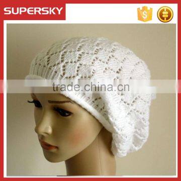 A-165 knit slouchy beanie hat women knitted floppy hat open knitting slouchy hat