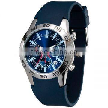 2015 high end quality BLUE silicone band vogue mens watch