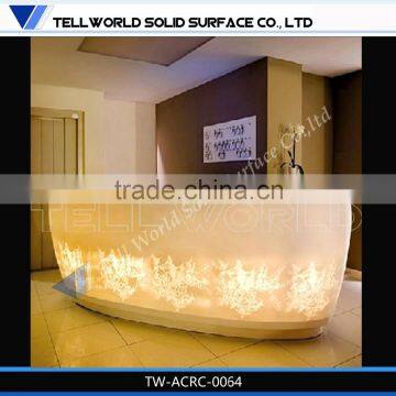 Best quality intalian style hotel reception design with led lights inside