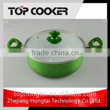 Metallic Painting Green Ceramic Sauce Pot with Lid