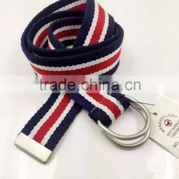 cotton canvas belt with D ring buckle