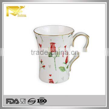 Drinkware ceramic fine porcelain mugs, personalized porcelain mugs with handle