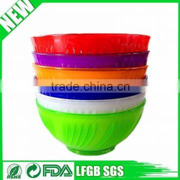 5 in 1 Food Grade Translucent Plastic Salad Bowl