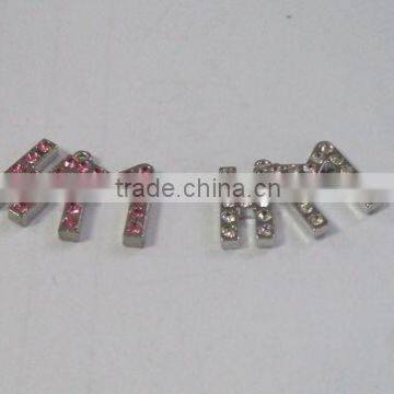 letter HM alloy pendant
