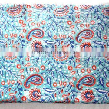 RTHCF-5 Hand block printed Paisley Designer Sanganeri 100% natural cotton cambric fabric wholesaler and Indian manufacturer