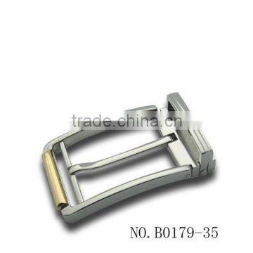 35mm nice polished pin buckle with gold decoration