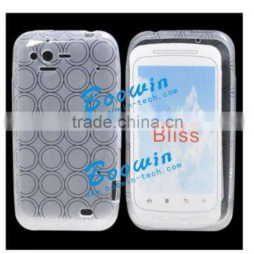 Grey Soft TPU Gel Crystal Jelly Case Cover For HTC bliss s510b