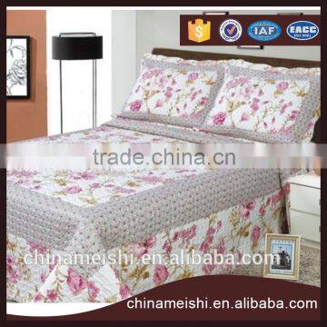 3pcs printed counterpane bed spread in guangzhou factory