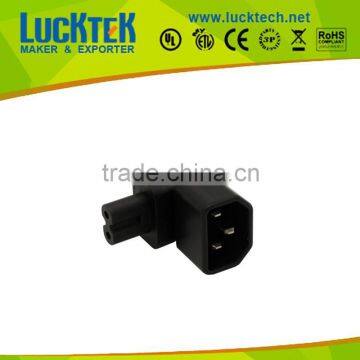 IEC power connector, C14 to C7 angled power adapter