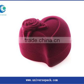 Nice Design Flocking Boxes For Jewelry Heart Shape Ring Box Made Products