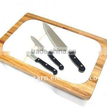 Rectangular Wood Cutting Board Chopping Block with PP Rubber