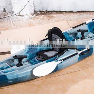 double fishing canoe with wheel with 4 flush rod holder