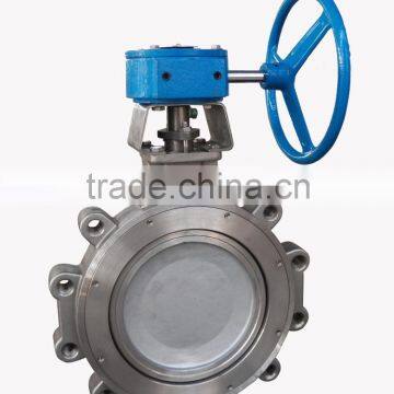 2015 hot sale stainless steel butterfly valve with double eccentric design