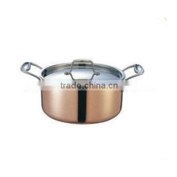 Stainless Steel camp Three Layer Double Ears Copper Sauce Kids Baking pan