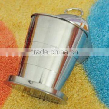 Stackable Easy Taking 140ml Leak-proof Eco-friendly FDA LFGB Fodable Stainless Steel Beer Mug Cup Tumbler photo-2