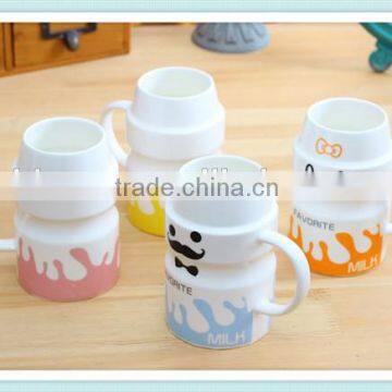 ceramic yoghurt mug with cute design for kid