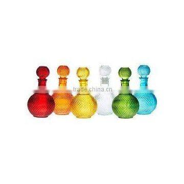 250ml colored glass art deco bulb vases with glass bulb caps