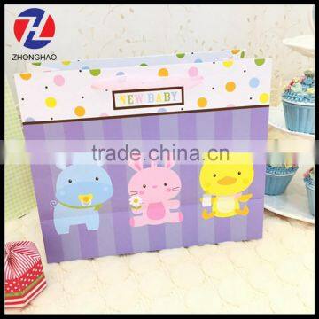 2015 new Arrived wholesale cute rope handle lovely customized printed baby paper bag