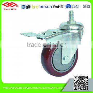 Ball bearing plastic center caster wheel with brake