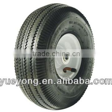 10 inch inflatable rubber tyre for hand trolley with steel rim