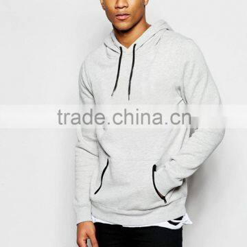Cheap Custom White Men Casual 100% Cotton With Pocket Longline Wholesale Blank Pullover Hoodies photo-3