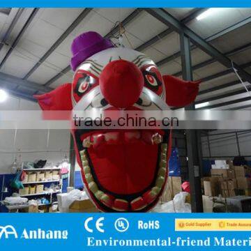 Giant Hanging Inflatable Clown Head for Party Decoration