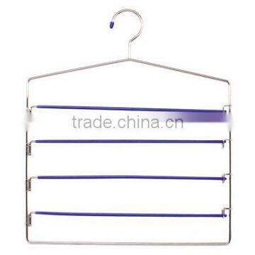 The HEAD4 tier non-slip pant hanger with blue/white rubber paint printed , made in china