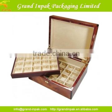 DOUBLE LAYER DECORATIVE WOODEN STORAGE CUFFLINK BOX