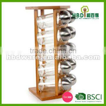 Spice Jar Set With Bamboo Rack Wholesale photo-2