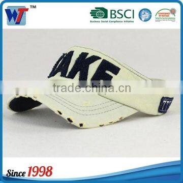 100% cotton vintage washed running visor caps custom visor hat