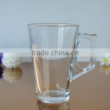 250ml clear coffee cup with handle glass mug for sale