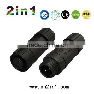 SQ14-2P IP68 10A Nylon Solder Waterproof Electric Cable Wire Connector photo-2