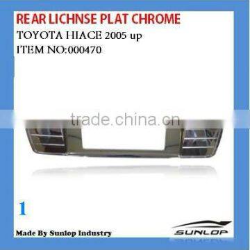 #000470 chrome rear license plate cover for toyota hiace