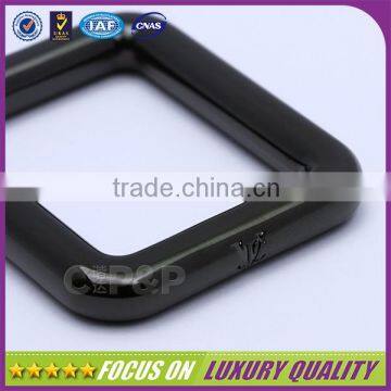 Square shape gun color plating leather bag parts and accessories