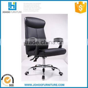 J86-B China Manufacturer General Use Office Furniture High Back Ergonomic Swivel PU Leather Computer Chair with Wheel Base